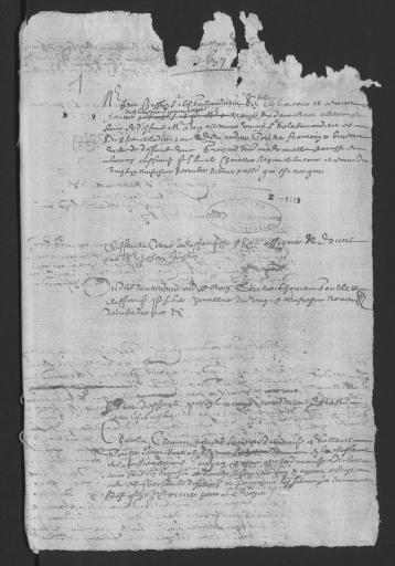 Procédure pour Simon GOUILLÉ, avocat au présidial de Poitiers, demandeur en saisie-arrêt et délivrance de deniers contre Dom René-Esprit de BENEDICTI, sacristain de l’abbaye de Saint-Michel-en-l'Herm, à présent étudiant à Poitiers et contre le fermier de Saint-Hilaire, paroisse de Grues, 27 novembre 1637